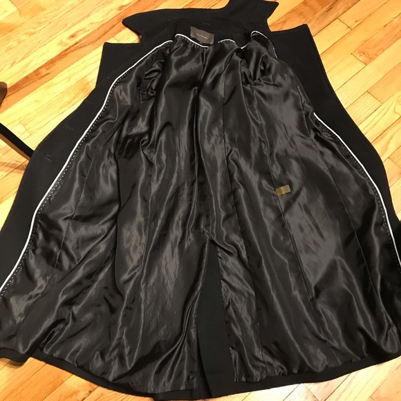 🤍Tahari Wool Peacoat Button Bodice winter pockets Whimsygoth solid 8 epaulette - Picture 5 of 7